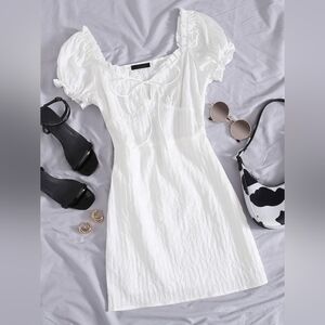 Shein Elegant White Puff Sleeve Dress XL (0XL)